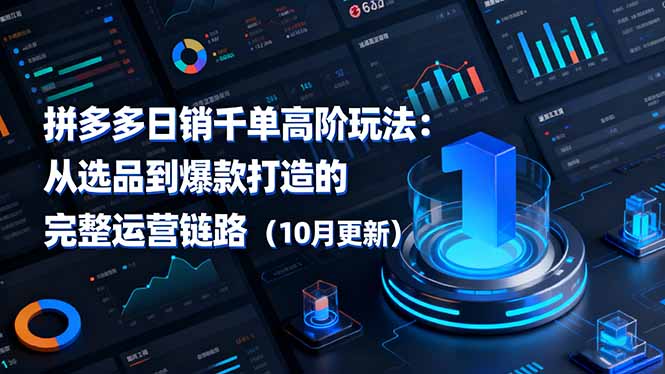 拼多多日销千单高阶玩法：从选品到爆款打造的完整运营链路(10月更新-野草资源库