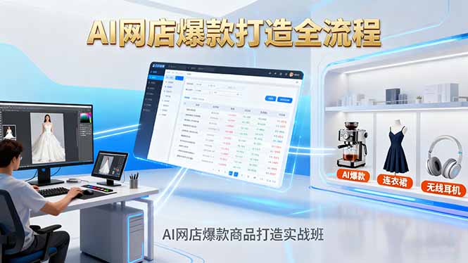 AI网店爆款商品打造实战班：AI技术实现商品图智能处理，快速搭建AI网店-野草资源库