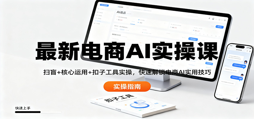 最新电商AI实操课：扫盲+核心运用+扣子工具实操，快速解锁电商AI实用技巧-野草资源库