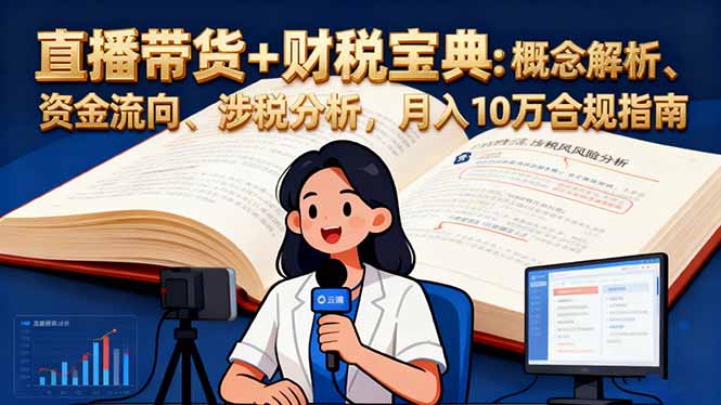直播带货+财税宝典：概念解析、资金流向、涉税分析，月入10万合规指南-野草资源库