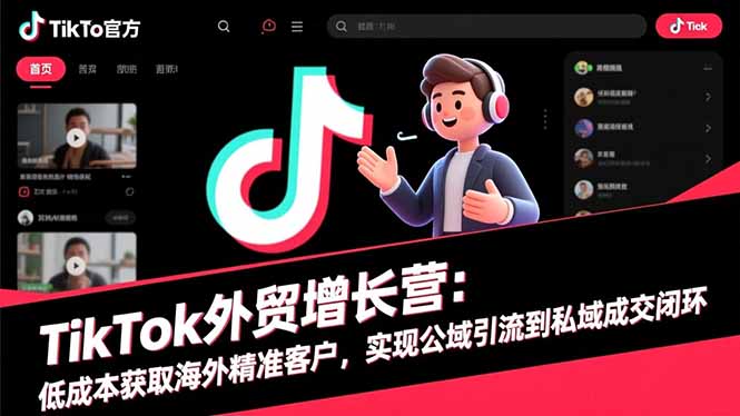 TikTok外贸增长营：低成本获取海外精准客户，实现公域引流到私域成交闭环-野草资源库