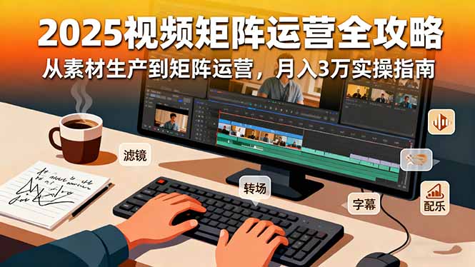 2025短视频矩阵运营全攻略：从素材生产到矩阵运营，月入3万实操指南-野草资源库