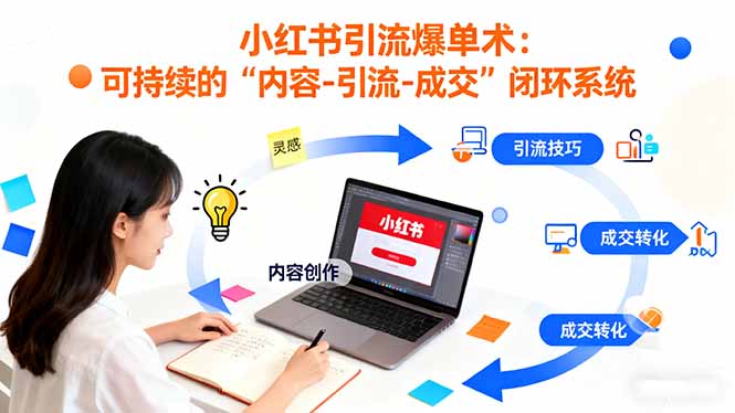 小红书引流爆单术：构建一套低成本 可持续的“内容-引流-成交”闭环系统-野草资源库