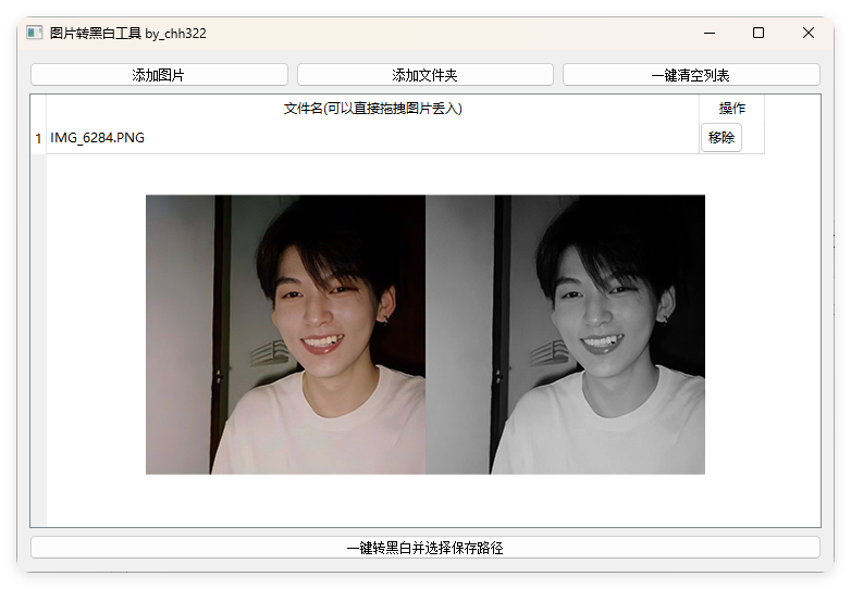 图片批量转黑白添水印工具-野草资源库