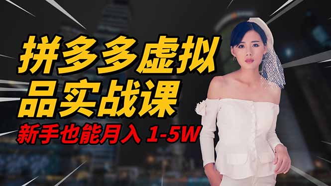 2025 拼多多虚拟品系统实战课，轻资产项目，可矩阵开工作室，新手也能…-野草资源库