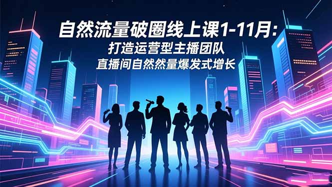 自然流量破圈线上课1-11月：打造运营型主播团队 直播间自然流量爆发式增长-野草资源库
