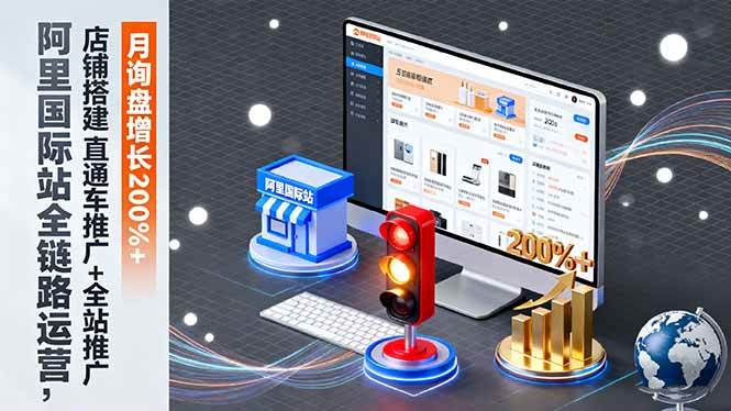 （16311期）阿里国际站全链路运营，店铺搭建+直通车推广+全站推广，月询盘增长200%+-野草资源库