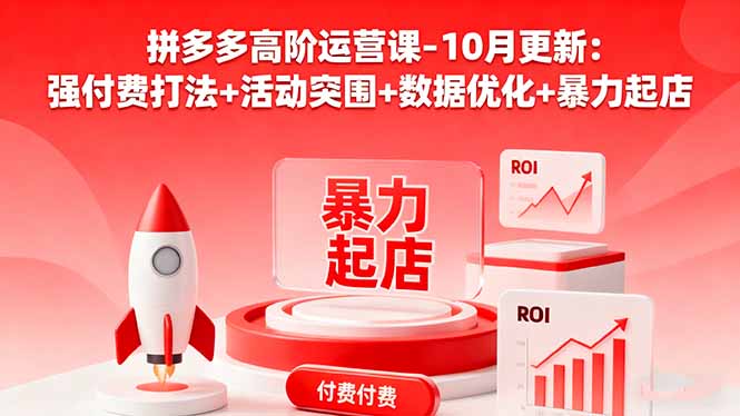 拼多多高阶运营课-10月更新：强付费打法+活动突围+数据优化+暴力起店-野草资源库