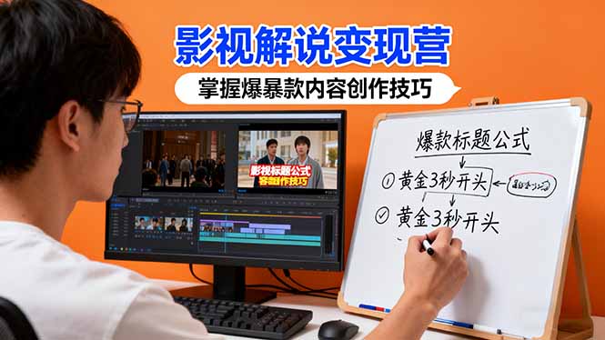 影视解说变现营：通过30+实战案例爆款内容创作技巧，掌握影视解说盈利密码-野草资源库