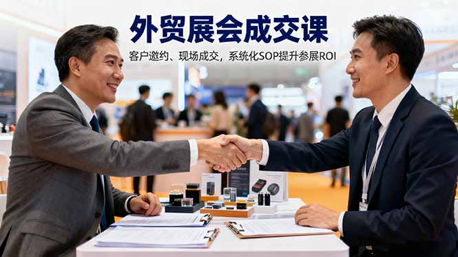 外贸展会成交课，含目标制定、客户邀约、现场成交，系统化SOP提升参展ROI-野草资源库